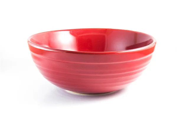 红色的碗里上白色, 孤立 — 图库照片