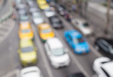 Trafik sıkışıklığı bokeh ışık, ulaşım arka plan bulanıklık
