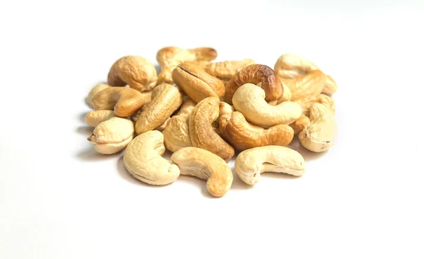 Cashew nuts heap on white background — Stock Photo, Image