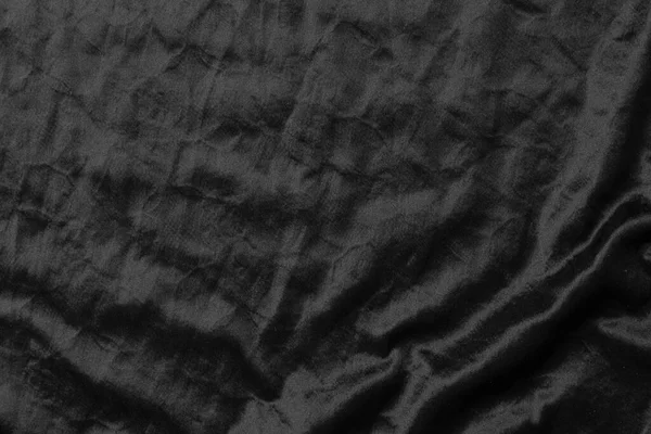 Abstrato Tecido Preto Pano Textura Fundo Onda Líquida Dobras Onduladas — Fotografia de Stock