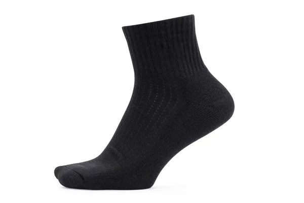 Prázdné Černé Ponožky Maketa Izolované Bílém Pozadí Výstřižkem Cesta — Stock fotografie