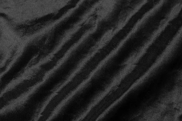 Textura Tela Negra Abstracta Fondo Onda Líquida Pliegues Ondulados —  Fotos de Stock