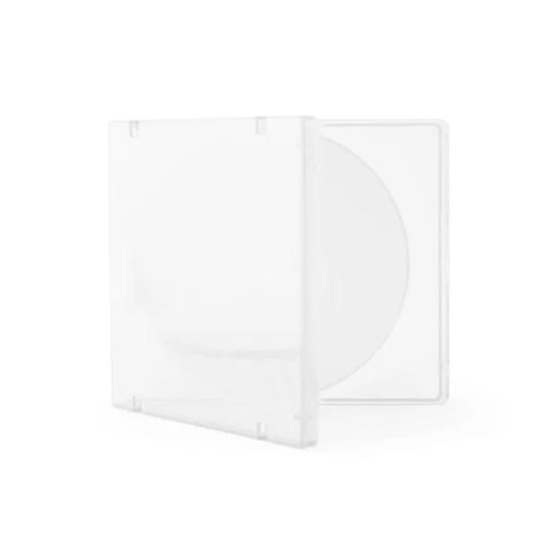 Realistické Bílé Krabicí Kryt Šablony Izolované Bílém Pozadí Výstřižkem Cesta — Stock fotografie