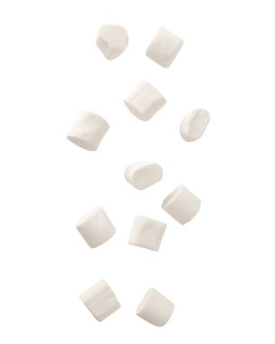 Marshmallow kırpma yolu ile beyaz arkaplanda izole düşüyor.