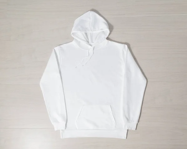 White Pullover Mikina Mikinou Mikina Dlouhými Rukávy Šablona Pro Váš — Stock fotografie