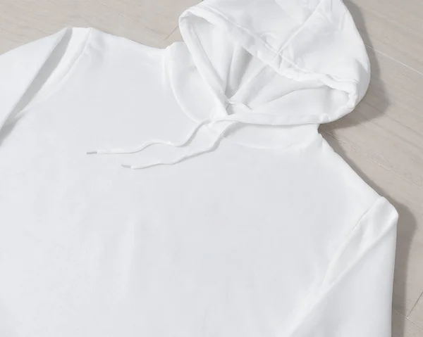 White Pullover Mikina Mikinou Mikina Dlouhými Rukávy Šablona Pro Váš — Stock fotografie