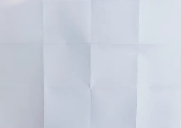 Bílý s texturou list papíru složit v šestnácti, pozadí — Stock fotografie