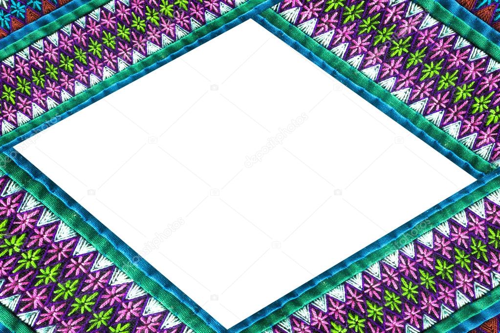 Frame border of fabric texture on a white background