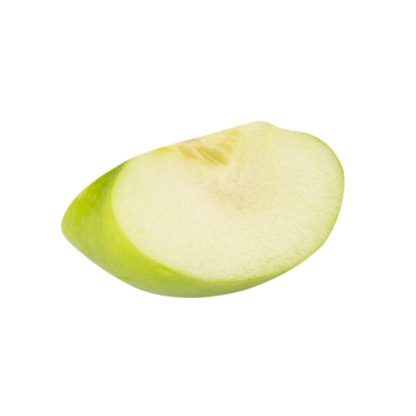 Yeşil Elma kesikleri, tam derinlik alan.