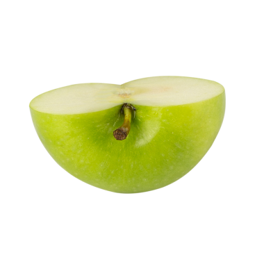 Yarı yeşil elma kesimi, tam derinlik.