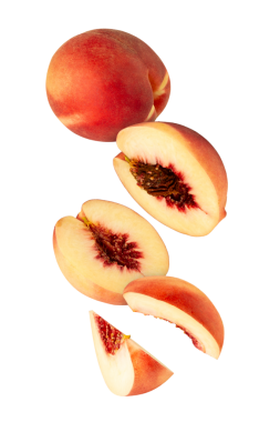 Düşen şeftali, kesme, tam derinlik.