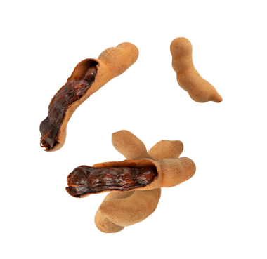 Düşen Tatlı Tamarind, kesme, tam derinlik.