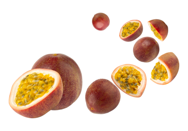 Düşen Tutku Meyvesi kesimi, tam derinlik.