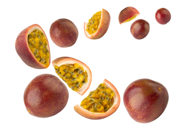 Düşen Tutku Meyvesi kesimi, tam derinlik.