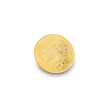 Gerçek Altın Bitcoin Arka Taraf Açısı, Şeffaf Arkaplanda İzole Edilmiş.