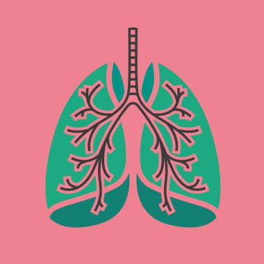 vektör akciğerler simgesi