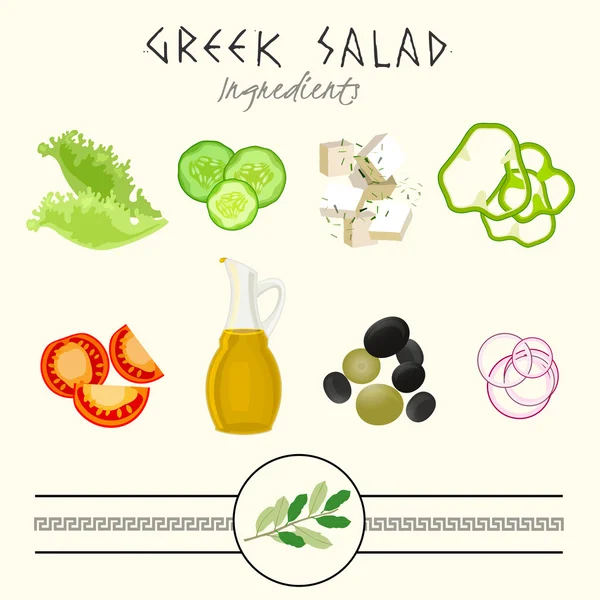 Cocina griega Imagen — Vector de stock