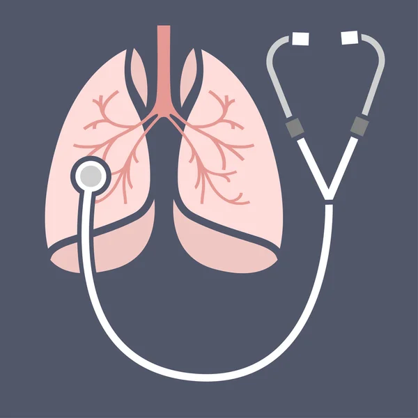 Estetoscópio pulmonar Ícone — Vetor de Stock