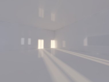 boş ışık büyük salonu 3d render