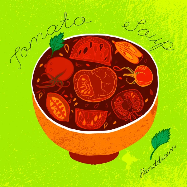 Imagem de sopa de tomate — Vetor de Stock