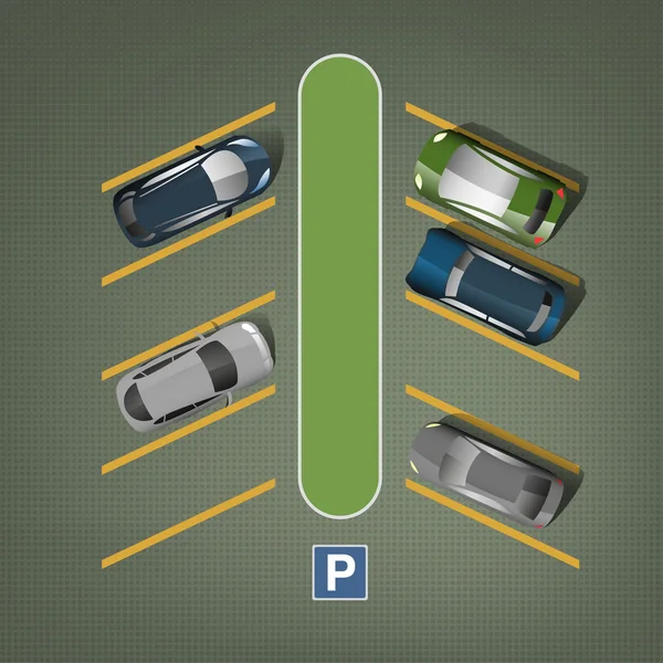Ciudad aparcamiento imagen — Vector de stock