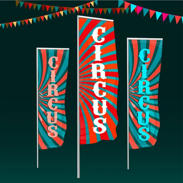 Circus vlaggen afbeelding — Stockvector