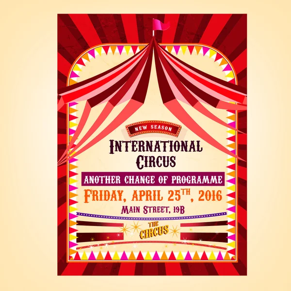 Circo Ingresso poster — Vettoriale Stock