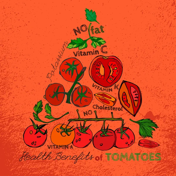 Imagem vetorial de tomate — Vetor de Stock