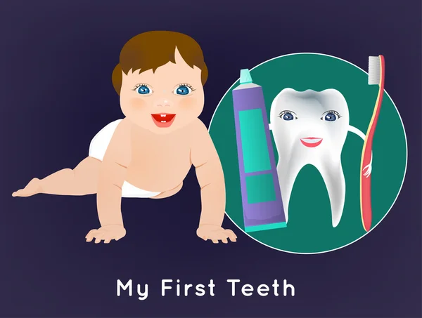 Mis primeros dientes — Vector de stock