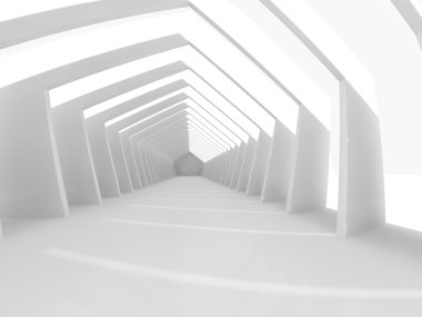 boş ışık büyük salonu 3d render