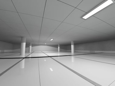 boş ışık büyük salonu 3d render