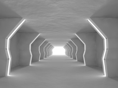 boş ışık büyük salonu 3d render