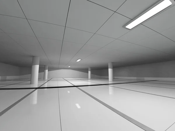 Άδειο φως μεγάλη αίθουσα 3d rendering — Φωτογραφία Αρχείου