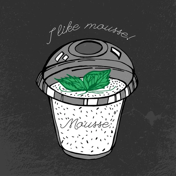 Mousse dessinée à la main — Image vectorielle