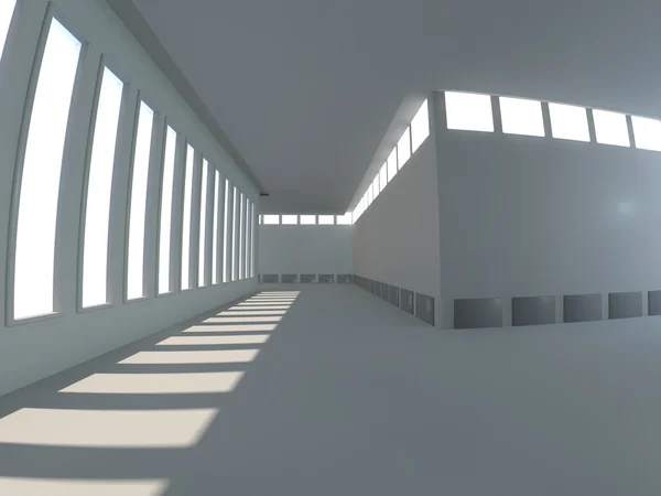 Lege licht grote zaal 3D-rendering — Stockfoto