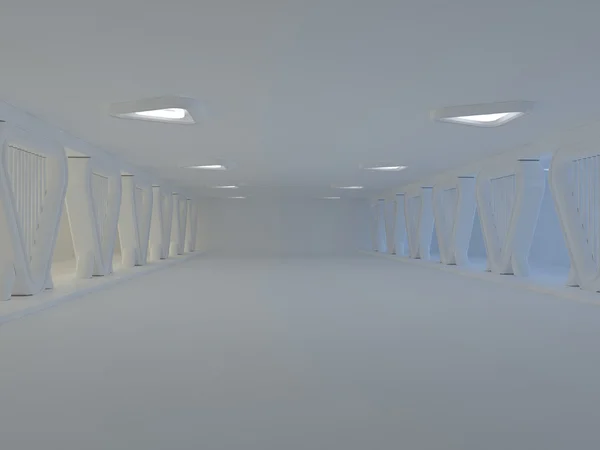 Luz vacía gran sala de representación 3D — Foto de Stock