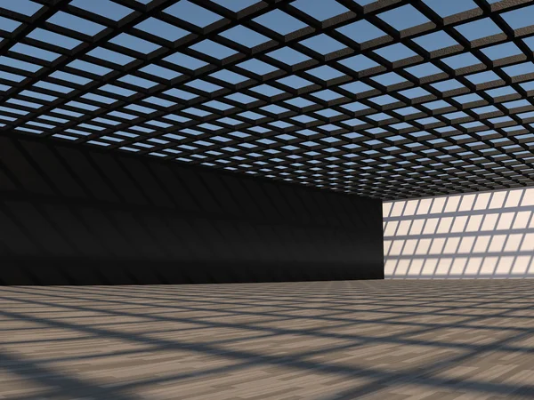 Lege licht grote zaal 3D-rendering — Stockfoto