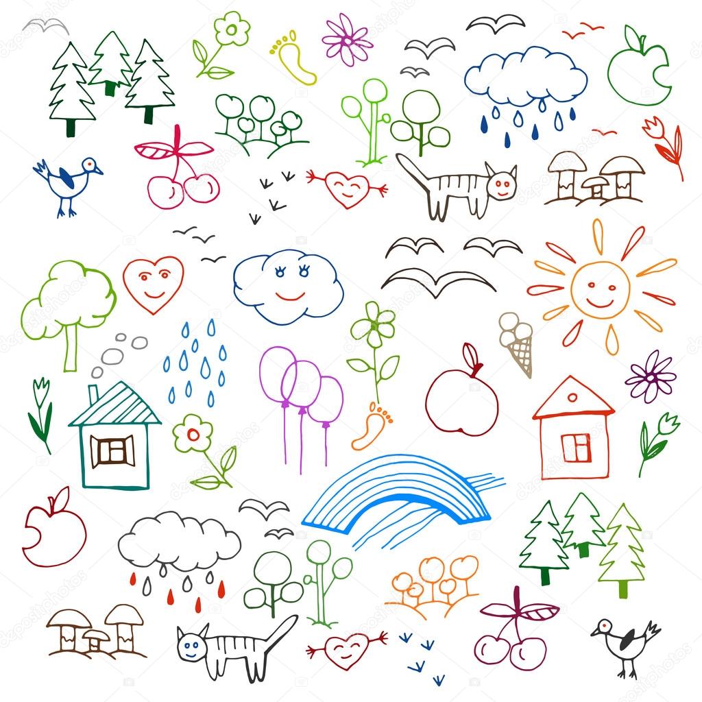 Children Drawing vector Stock Vector by ©annyart 114587188