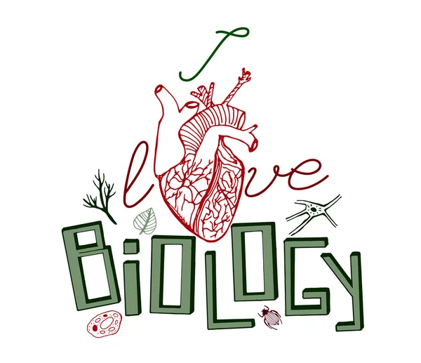 Biología vector Doodles — Vector de stock