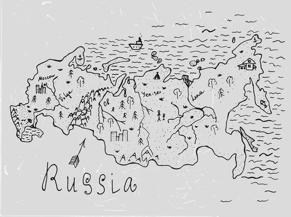 Rússia mapa vetorial — Vetor de Stock