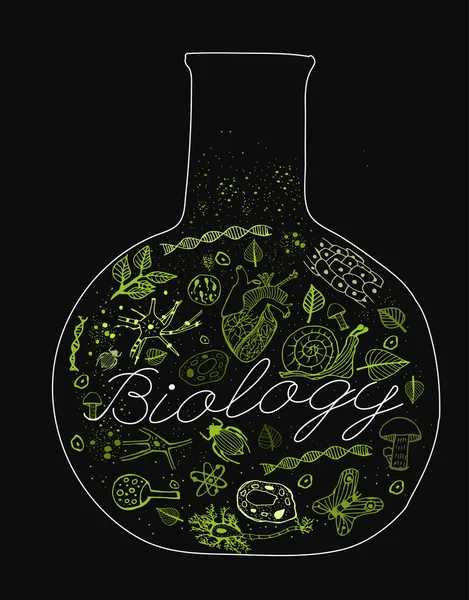 Biologia Lettering vector — Vettoriale Stock