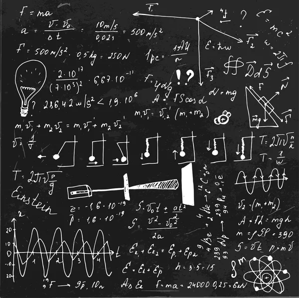 Physics blackboard image — Stock Vector