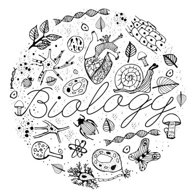 Biyoloji vektör Doodles