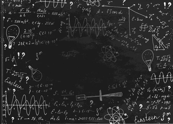 黑板上的物理图像 — 图库矢量图片