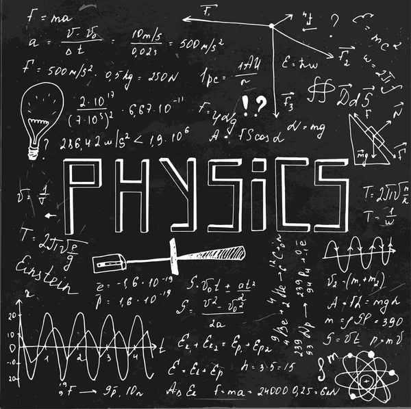 Physics blackboard image — Stock Vector