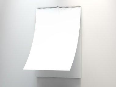 gri bir duvar takvimi. 3D render