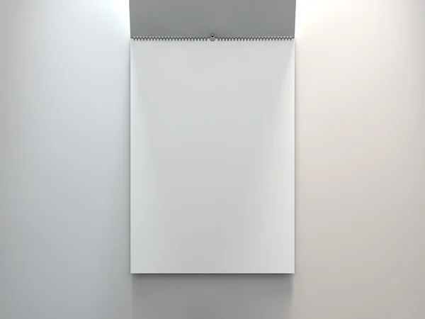 Calendario en una pared gris. renderizado 3d — Foto de Stock