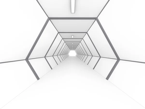 Prázdné světlo vykreslování 3d velký sál — Stock fotografie