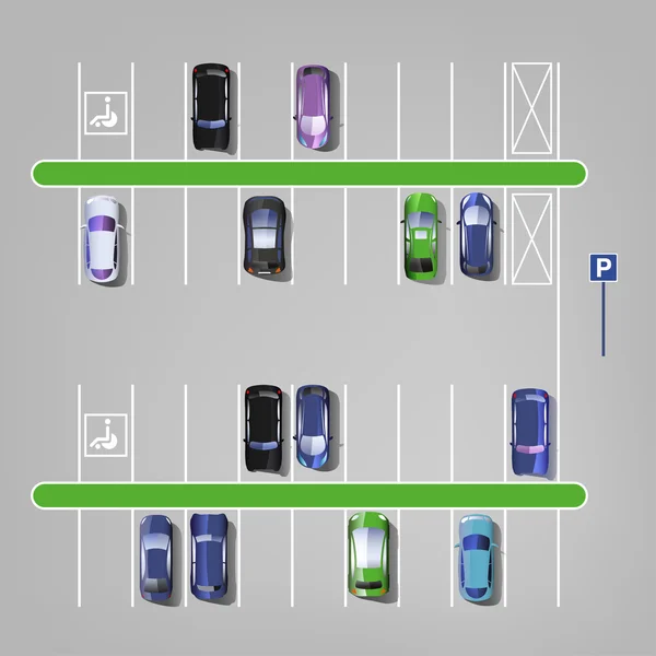 Estacionamiento vista superior 01 C — Archivo Imágenes Vectoriales