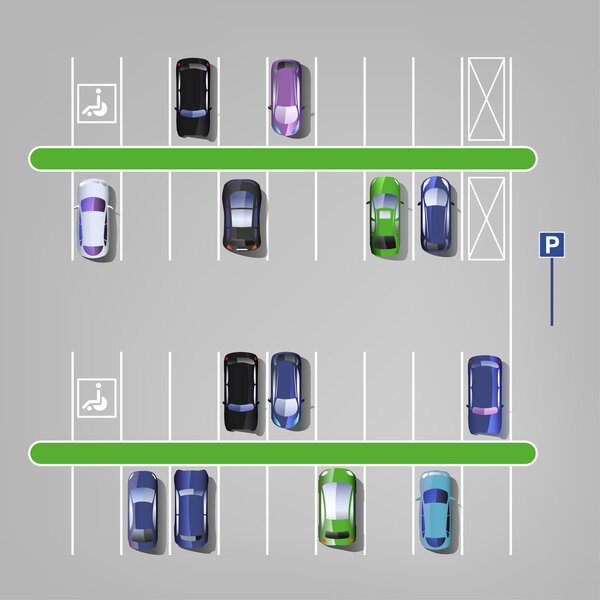 Parking lot top view 01 C